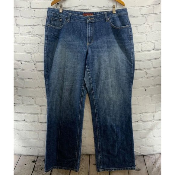 Hillard Hanson Jeans Womens Plus Sz 18W Mid-Rise Classic Bootcut Medium Blue - Picture 1 of 5